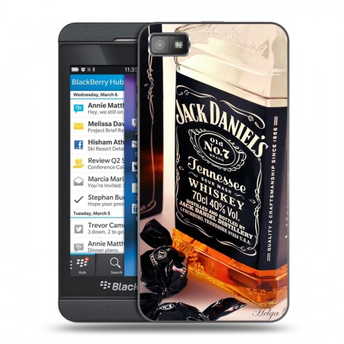 Дизайнерский пластиковый чехол для BlackBerry Z10 Jack Daniels