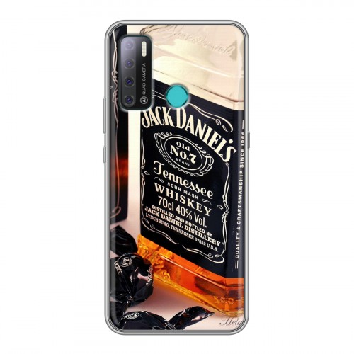 Дизайнерский силиконовый с усиленными углами чехол для Tecno Pouvoir 4 Jack Daniels