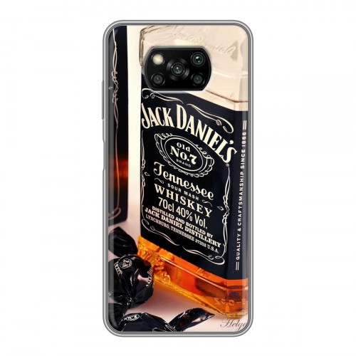 Дизайнерский силиконовый с усиленными углами чехол для Xiaomi Poco X3 Jack Daniels