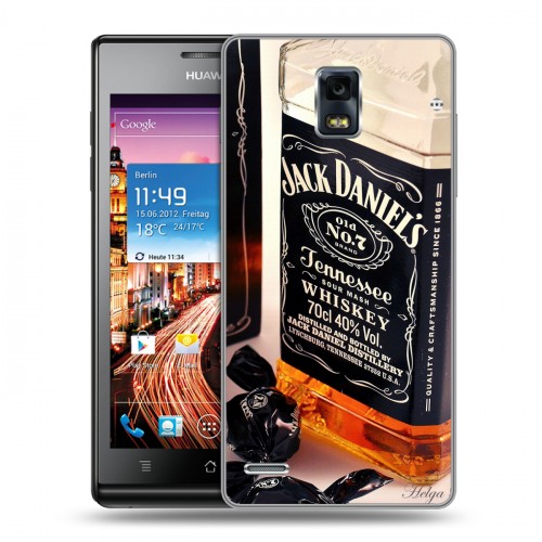 Дизайнерский пластиковый чехол для Huawei Ascend P1 Jack Daniels