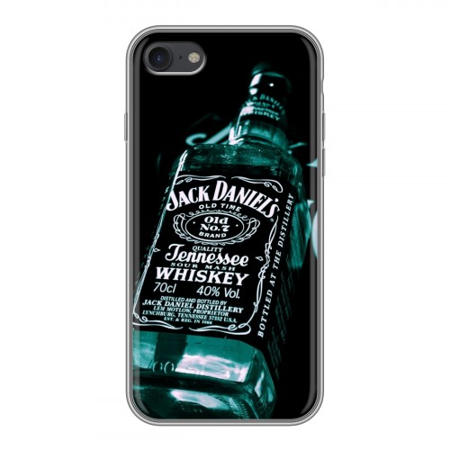 Дизайнерский силиконовый с усиленными углами чехол для Iphone 7 Jack Daniels