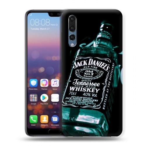 Дизайнерский силиконовый с усиленными углами чехол для Huawei P20 Pro Jack Daniels