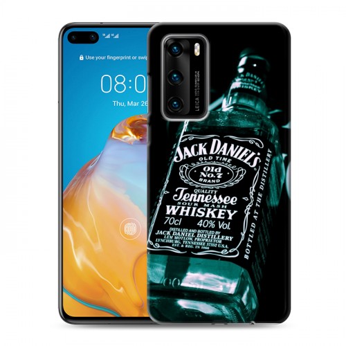 Дизайнерский силиконовый с усиленными углами чехол для Huawei P40 Jack Daniels