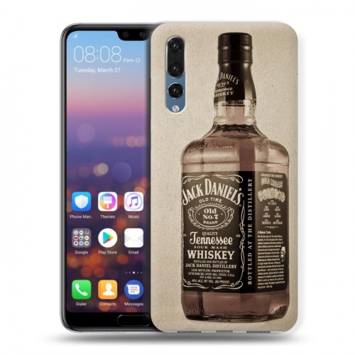 Дизайнерский силиконовый с усиленными углами чехол для Huawei P20 Pro Jack Daniels