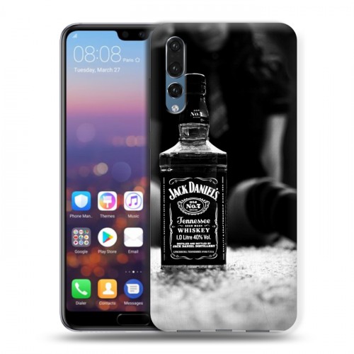 Дизайнерский силиконовый с усиленными углами чехол для Huawei P20 Pro Jack Daniels