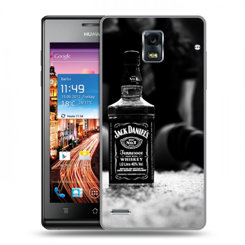 Дизайнерский пластиковый чехол для Huawei Ascend P1 Jack Daniels