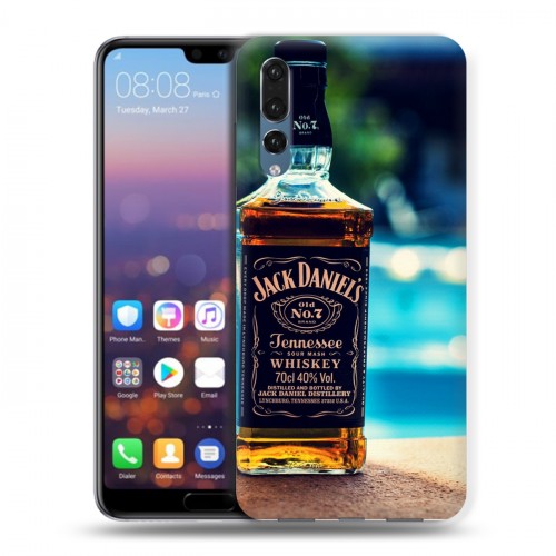 Дизайнерский силиконовый с усиленными углами чехол для Huawei P20 Pro Jack Daniels