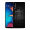 Дизайнерский пластиковый чехол для Samsung Galaxy A20s Jack Daniels