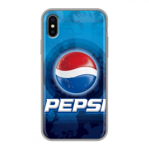 Дизайнерский силиконовый чехол для Iphone x10 Pepsi