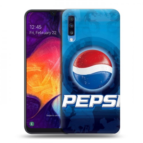 Дизайнерский силиконовый с усиленными углами чехол для Samsung Galaxy A70 Pepsi