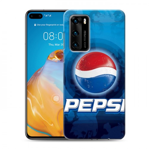 Дизайнерский силиконовый с усиленными углами чехол для Huawei P40 Pepsi