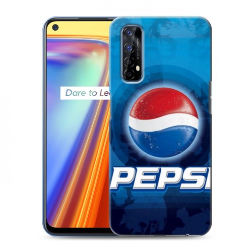 Дизайнерский силиконовый с усиленными углами чехол для Realme 7 Pepsi