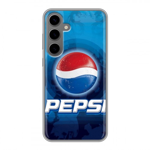 Дизайнерский силиконовый чехол для Samsung Galaxy S24 Plus Pepsi