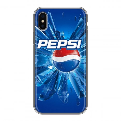 Дизайнерский силиконовый чехол для Iphone x10 Pepsi