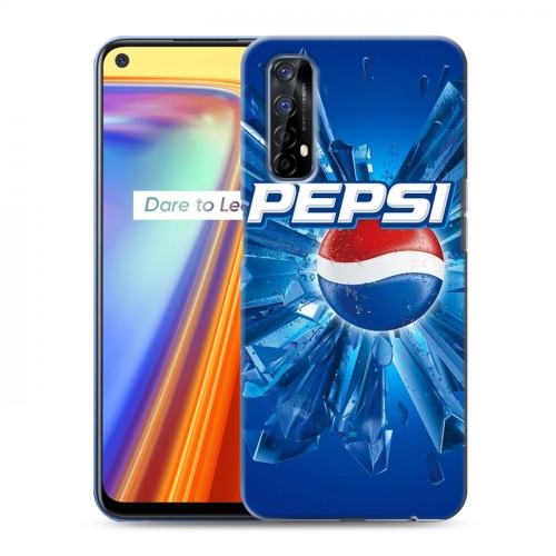 Дизайнерский силиконовый с усиленными углами чехол для Realme 7 Pepsi