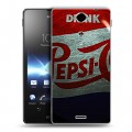 Дизайнерский пластиковый чехол для Sony Xperia TX Pepsi