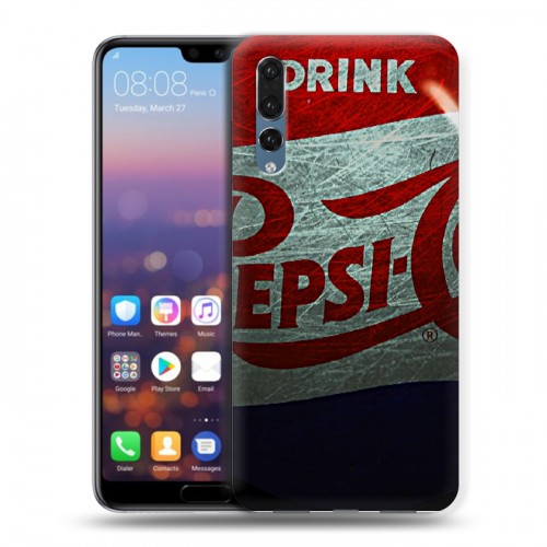 Дизайнерский силиконовый с усиленными углами чехол для Huawei P20 Pro Pepsi