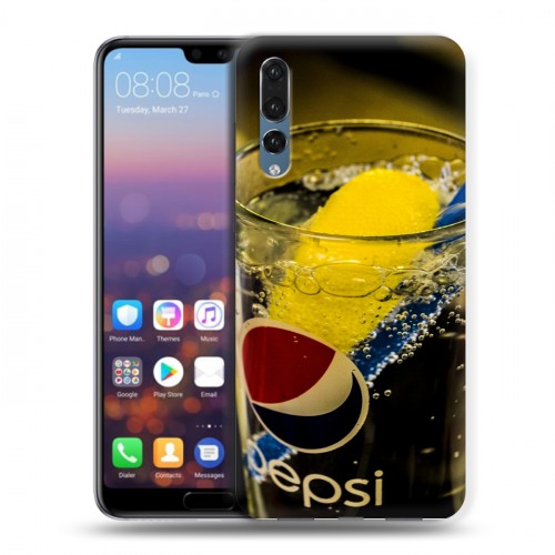 Дизайнерский силиконовый с усиленными углами чехол для Huawei P20 Pro Pepsi