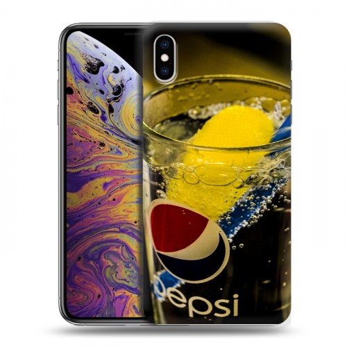 Дизайнерский силиконовый чехол для Iphone Xs Max Pepsi