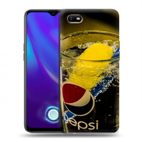 Дизайнерский силиконовый с усиленными углами чехол для OPPO A1k Pepsi