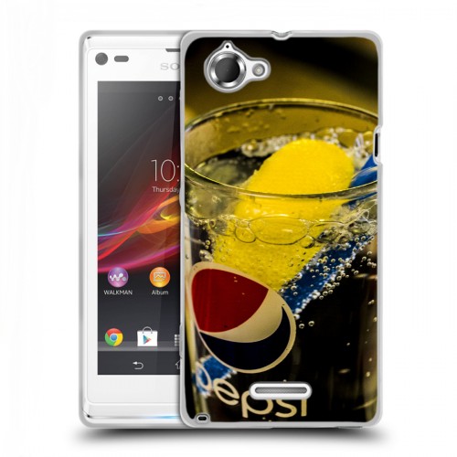 Дизайнерский пластиковый чехол для Sony Xperia L Pepsi