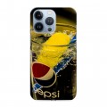 Дизайнерский силиконовый чехол для Iphone 13 Pro Pepsi