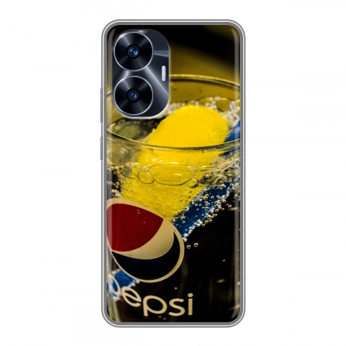 Дизайнерский силиконовый с усиленными углами чехол для Realme C55 Pepsi