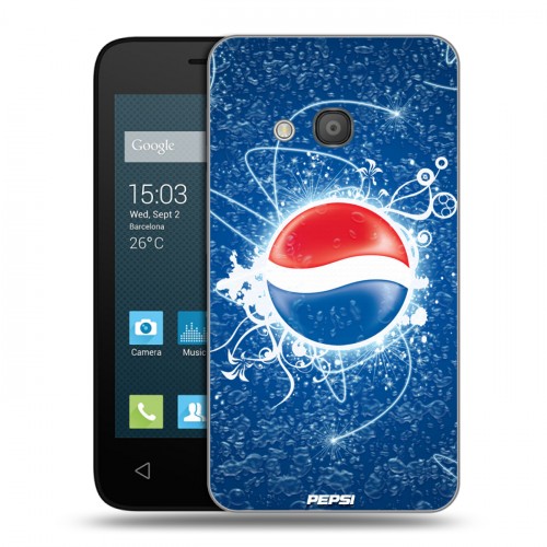 Дизайнерский пластиковый чехол для Alcatel One Touch Pixi 4 (4) Pepsi