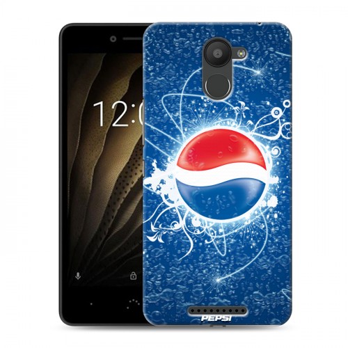 Дизайнерский силиконовый чехол для BQ Aquaris U Pepsi