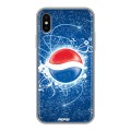 Дизайнерский силиконовый чехол для Iphone x10 Pepsi