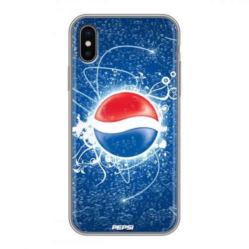 Дизайнерский силиконовый чехол для Iphone x10 Pepsi