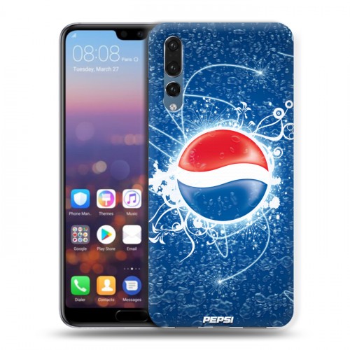 Дизайнерский силиконовый с усиленными углами чехол для Huawei P20 Pro Pepsi