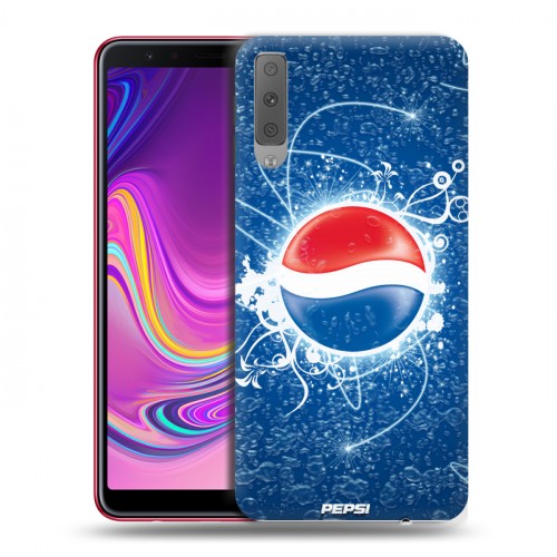 Дизайнерский силиконовый с усиленными углами чехол для Samsung Galaxy A7 (2018) Pepsi