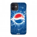 Дизайнерский силиконовый с усиленными углами чехол для Iphone 12 Mini Pepsi