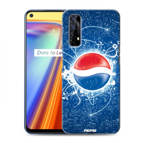 Дизайнерский силиконовый с усиленными углами чехол для Realme 7 Pepsi