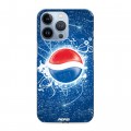 Дизайнерский силиконовый чехол для Iphone 13 Pro Pepsi