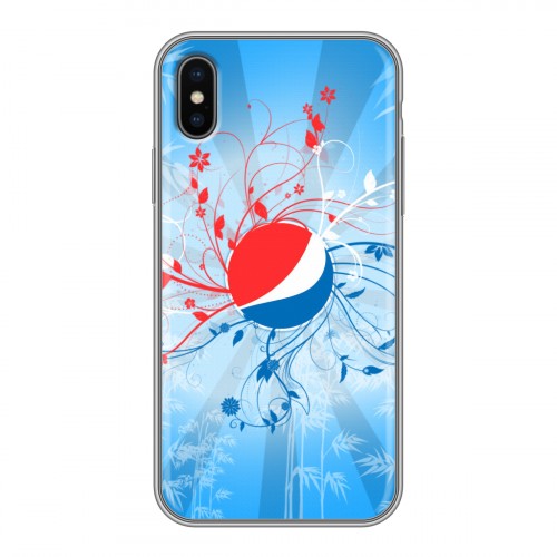 Дизайнерский силиконовый чехол для Iphone x10 Pepsi