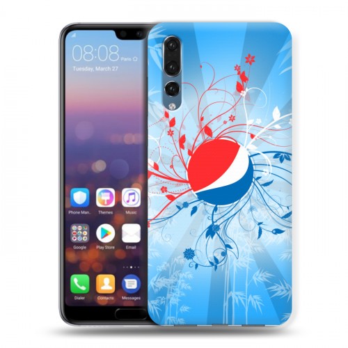 Дизайнерский силиконовый с усиленными углами чехол для Huawei P20 Pro Pepsi