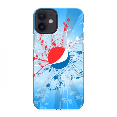 Дизайнерский силиконовый с усиленными углами чехол для Iphone 12 Mini Pepsi