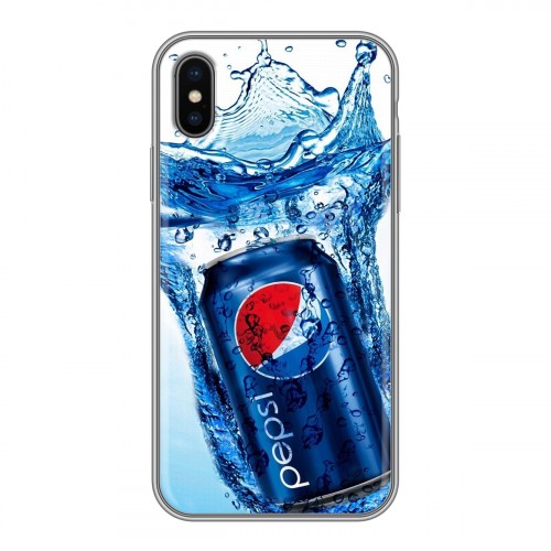 Дизайнерский силиконовый чехол для Iphone x10 Pepsi