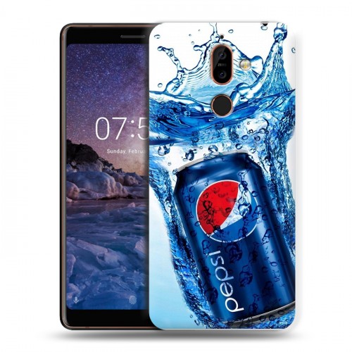 Дизайнерский пластиковый чехол для Nokia 7 Plus Pepsi