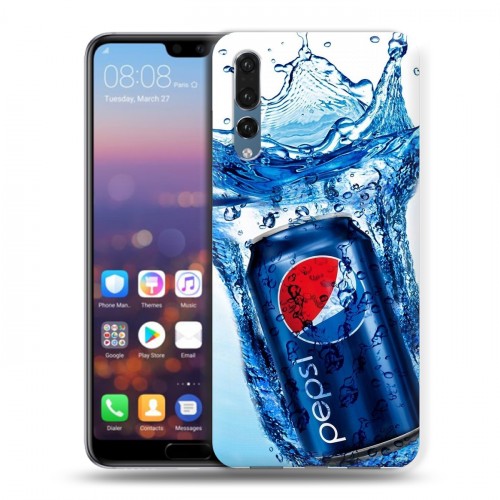 Дизайнерский силиконовый с усиленными углами чехол для Huawei P20 Pro Pepsi