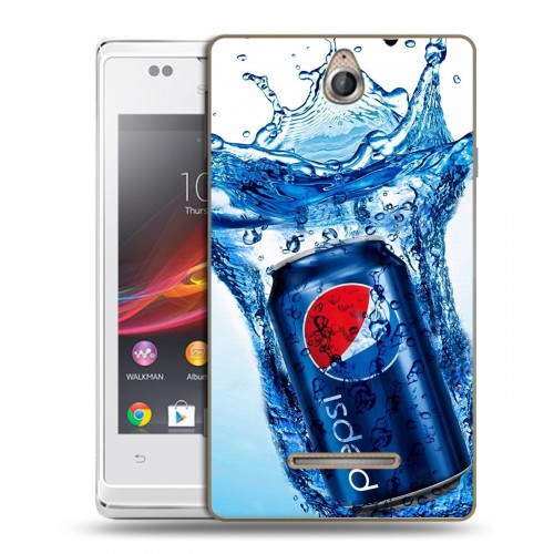 Дизайнерский пластиковый чехол для Sony Xperia E Pepsi