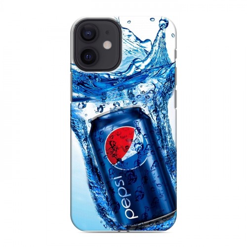 Дизайнерский силиконовый с усиленными углами чехол для Iphone 12 Mini Pepsi