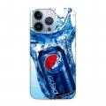 Дизайнерский силиконовый чехол для Iphone 13 Pro Pepsi