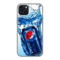 Дизайнерский силиконовый чехол для Iphone 15 Plus Pepsi