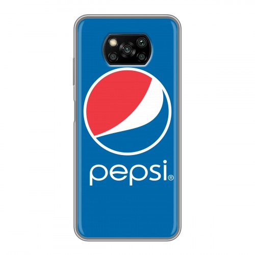 Дизайнерский силиконовый с усиленными углами чехол для Xiaomi Poco X3 Pepsi