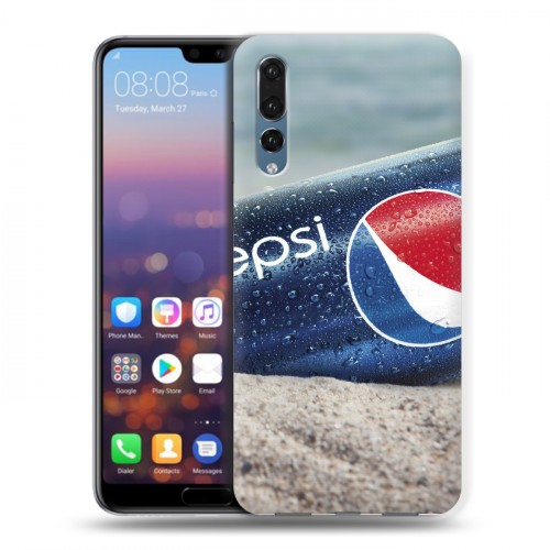 Дизайнерский силиконовый с усиленными углами чехол для Huawei P20 Pro Pepsi