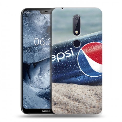 Дизайнерский пластиковый чехол для Nokia 6.1 Plus Pepsi