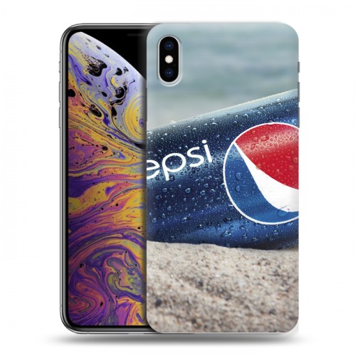 Дизайнерский силиконовый чехол для Iphone Xs Max Pepsi